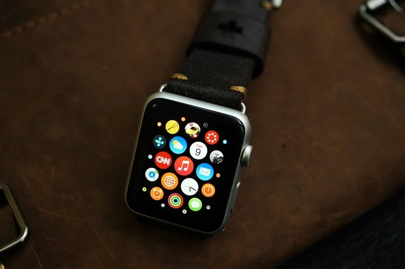 AWBF20-D2 GOLD handgefertigt Vintage Leder Uhrenarmband incl. Lugs Adapter für Apple Watch 1 und 2 (oder Apple Watch Sport) 42mm oder 38mm